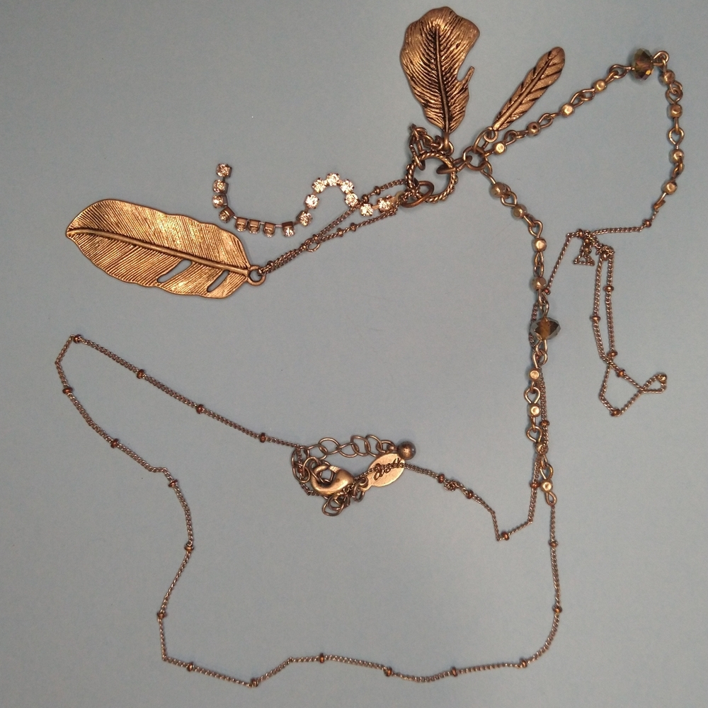American eagle long silver necklace